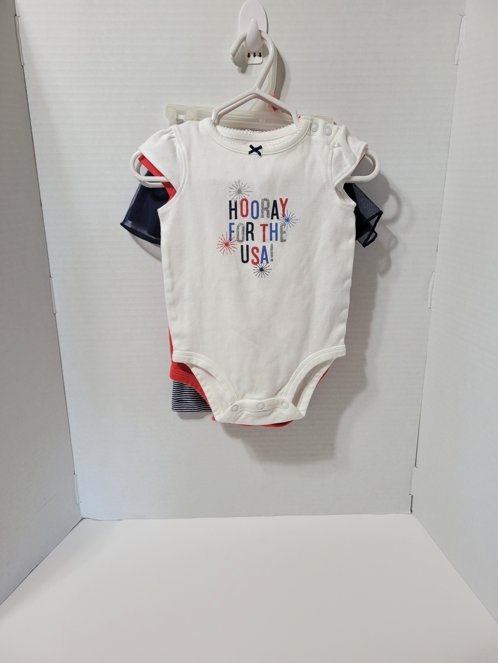 Carter’s Baby Girl 9M Patriotic Outfit Bundle – USA Onesies & Tutu Leggings Set